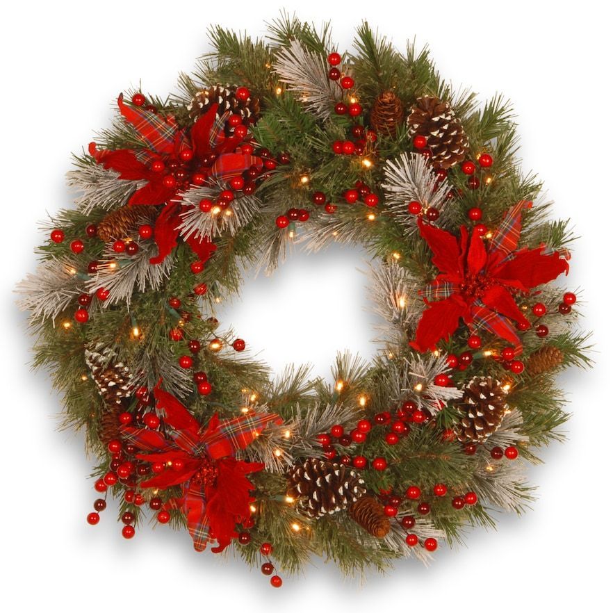 National Tree Company 24 in. Artificial Tartan Plaid Wreath -   19 christmas decor wreaths & garlands ideas
