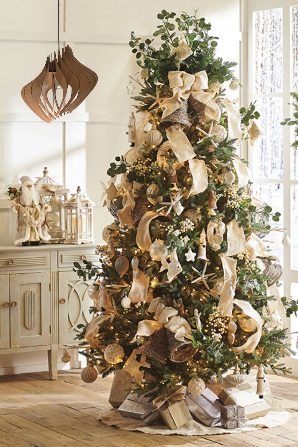 Christmas Decoration Chandelier, Wood Pendant Lighting Fixture, Contemporary Seasonal Light Design -   19 christmas tree themes 2020 ideas