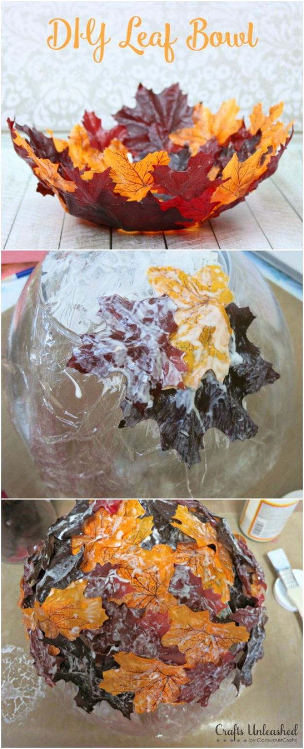 Leaf Bowl DIY Craft: Perfect for Fall - Crafts Unleashed -   19 diy thanksgiving centerpieces vases ideas