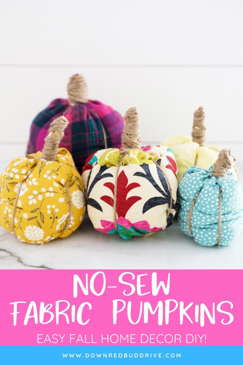 DIY No-Sew Fabric Pumpkins -   19 fabric crafts no sew diy ideas