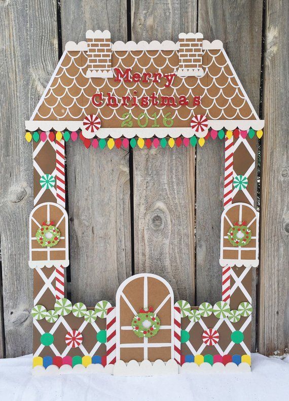 Giant Gingerbread house party frame  christmas party photo | Etsy -   19 gingerbread house candy list kids ideas
