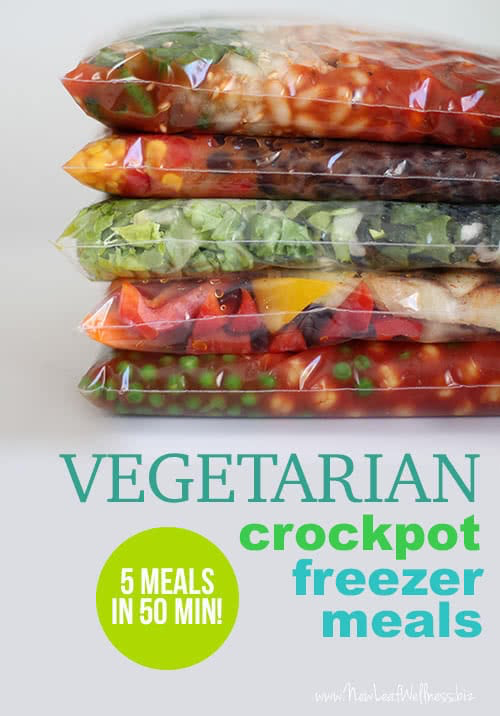 Five Vegetarian Freezer Crockpot Meals in 50 Minutes | The Family Freezer -   19 meal prep recipes vegetarian freezer ideas