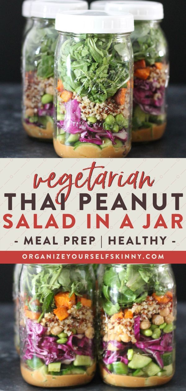 Thai Peanut Salad in a Jar (Vegetarian Meal Prep) | Meal Prep for Beginners -   19 meal prep recipes vegetarian freezer ideas