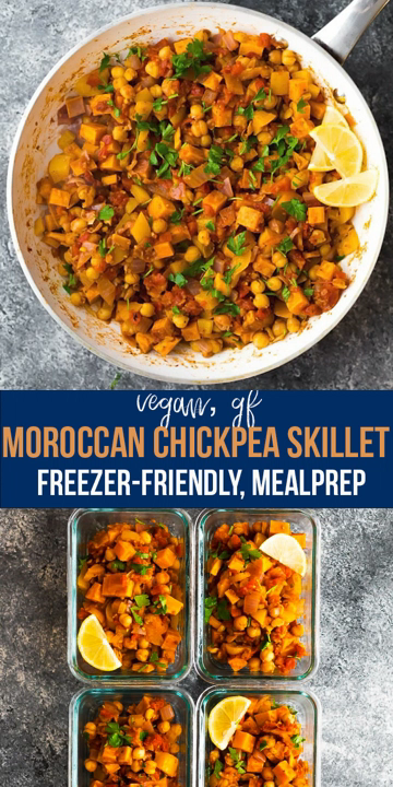 Vegan Moroccan Chickpea Skillet -   19 meal prep recipes vegetarian freezer ideas