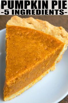 Easy Pumpkin Pie Recipe {5 Ingredients} -   19 pumpkin pie recipe easy from scratch ideas