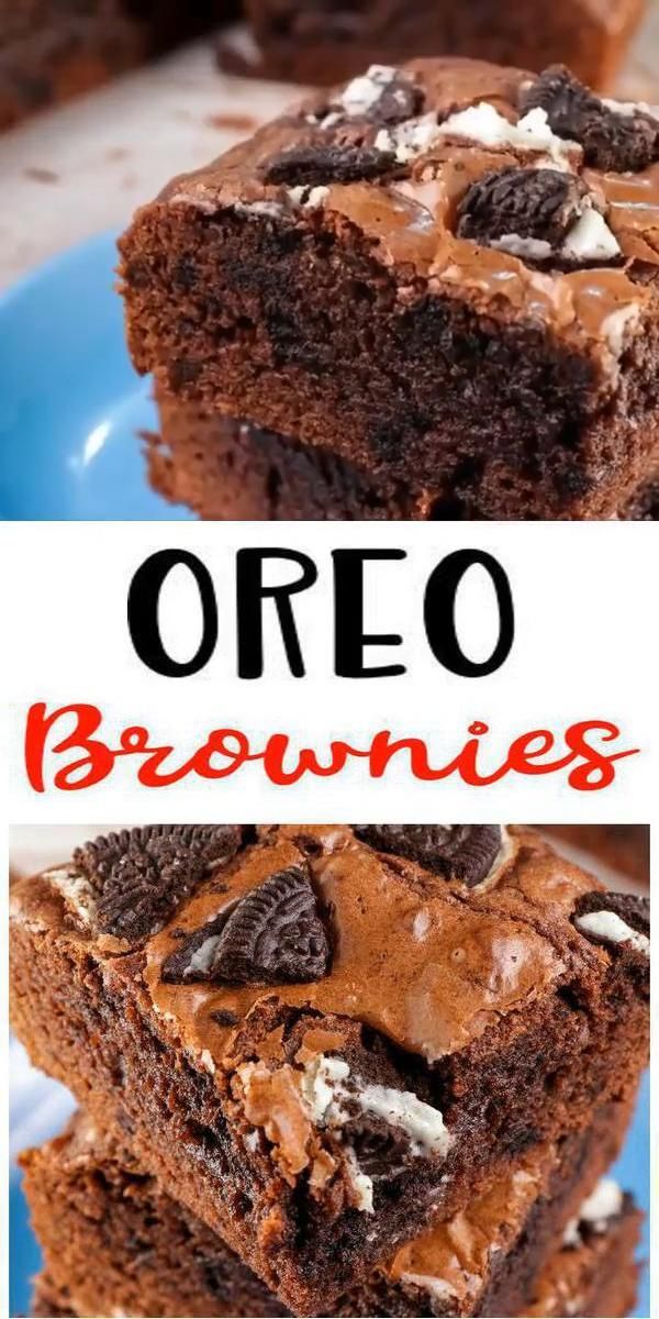 Oreo Brownies - EASY Chocolate Oreo Brownies Recipes - Simple and Quick Chocolate Desserts - Snacks - Treats - Party Food - Oreo Desserts -   19 quick and easy thanksgiving desserts ideas