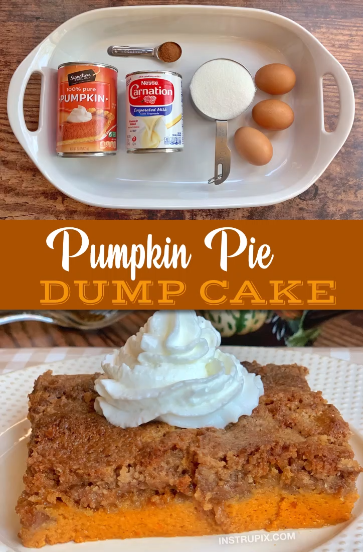 Pumpkin Pie Dump Cake (Thanksgiving Dessert Idea!) -   19 quick and easy thanksgiving desserts ideas