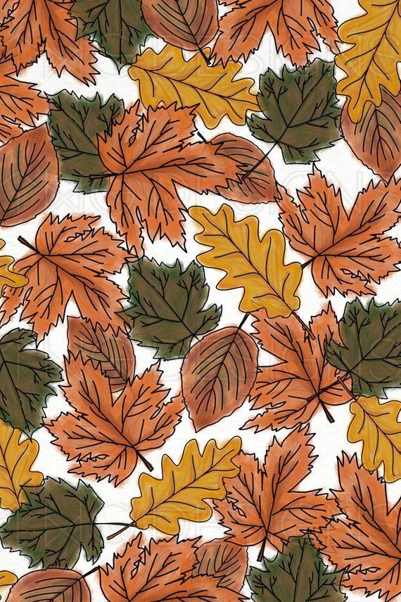 Fall Autumn Leaves Orange Brown Watercolor Digital Scrapbook Paper Pattern Stationary Fox Pumpkin Ar -   19 thanksgiving wallpaper ideas