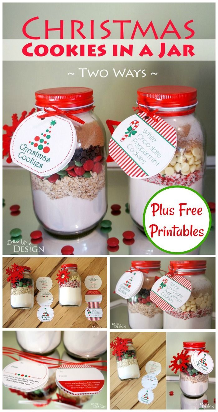 Christmas Cookies in a Jar DIY Gift - Free Printables - Moms & Munchkins -   24 xmas food gifts ideas