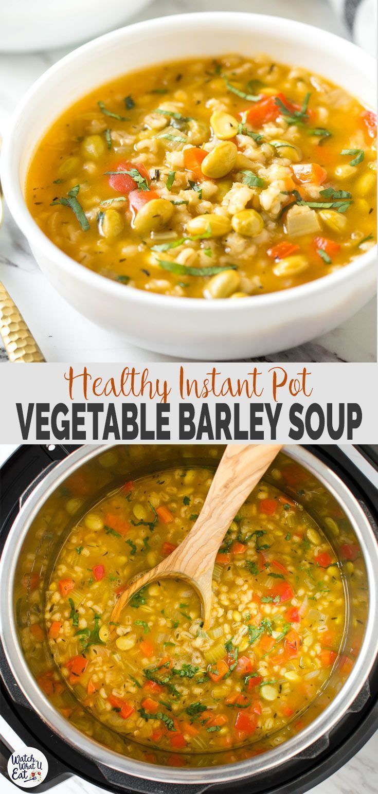 Nutricious Instant Pot Vegetable Barley Soup | Watch What U Eat -   25 instant pot soup recipes healthy vegetarian ideas