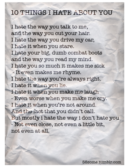 10 things i hate about you | PinPoint