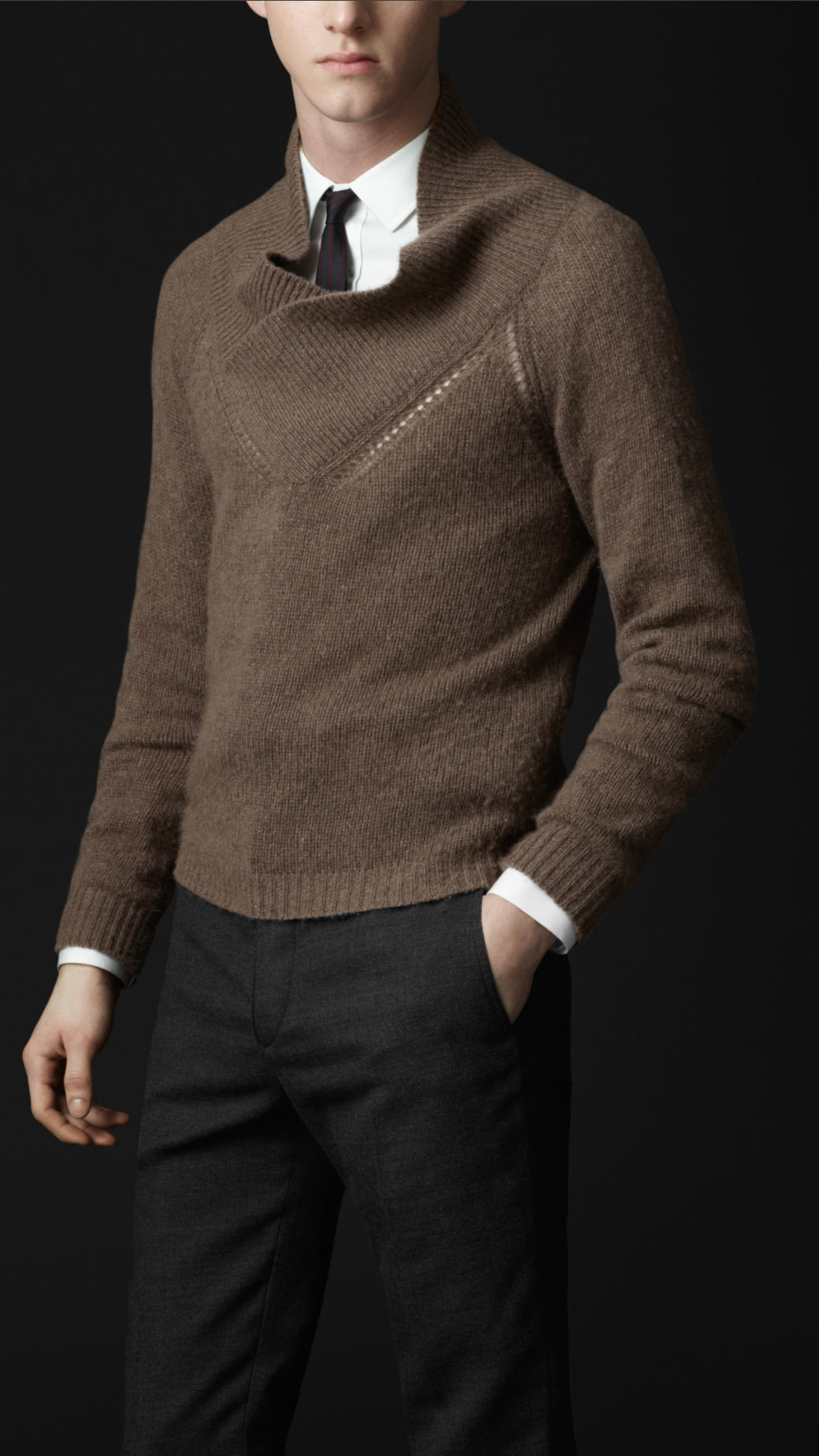 Burberry Cashmere Shawl Collar Sweater