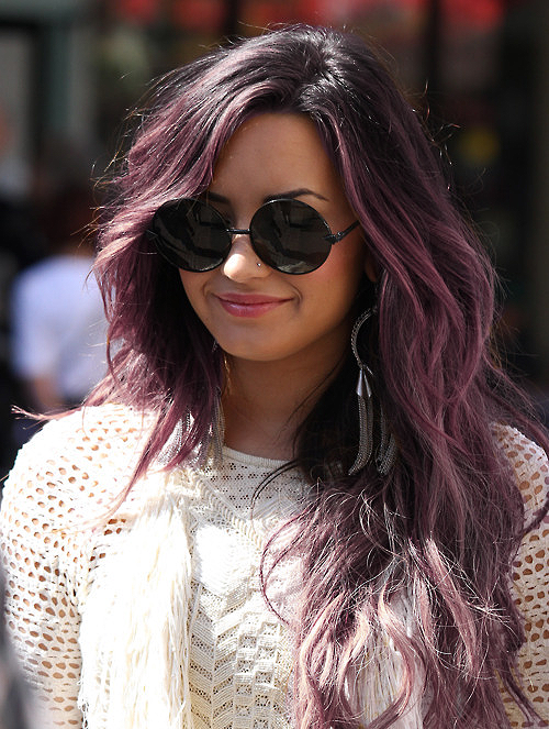 very dark purple hair